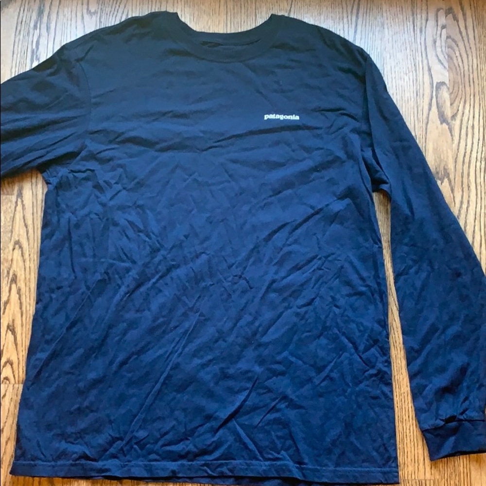 Navy Patagonia Logo Long sleeve